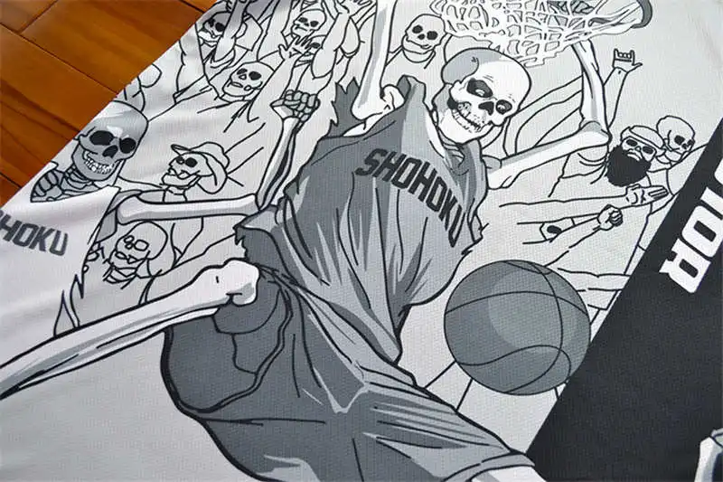 Новоприбывшие мужские баскетбольные майки Shohoku Bone collector 23 # Уличные футболки в стиле хип-хоп, топы с теплопередающей печатью